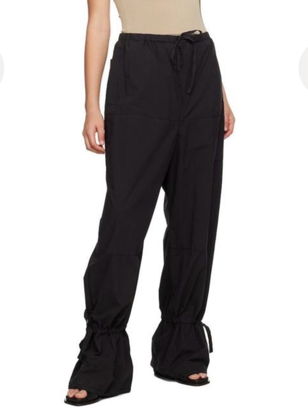 Lemaire Drawstring Waist Black Women's Utility Pants